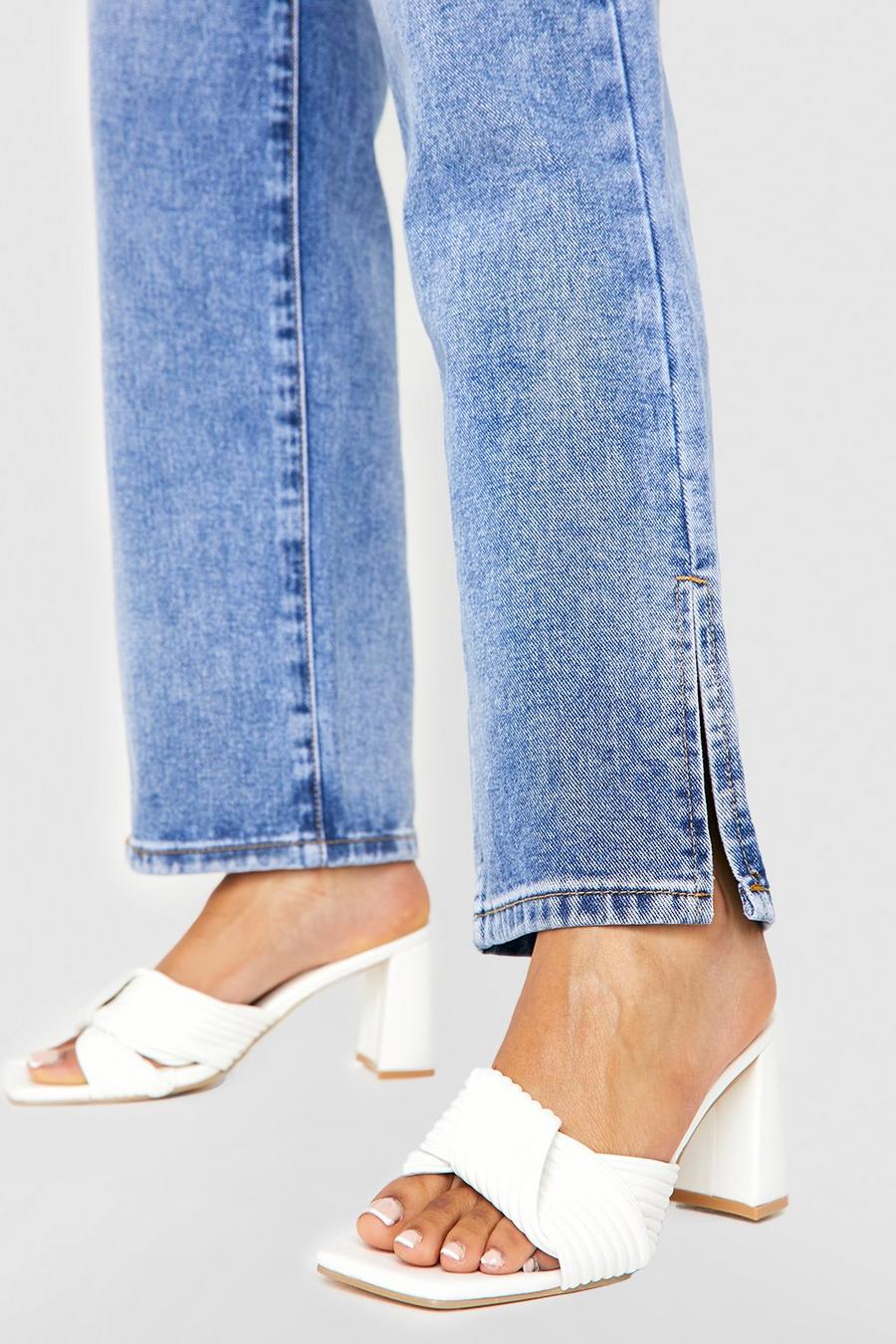 White Knot Front Heeled Mules image number 1