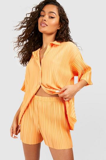 Plisse Relaxed Fit Shorts tangerine