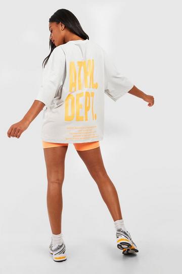 Oversized Ath Dept T-Shirt Met Tekst light grey