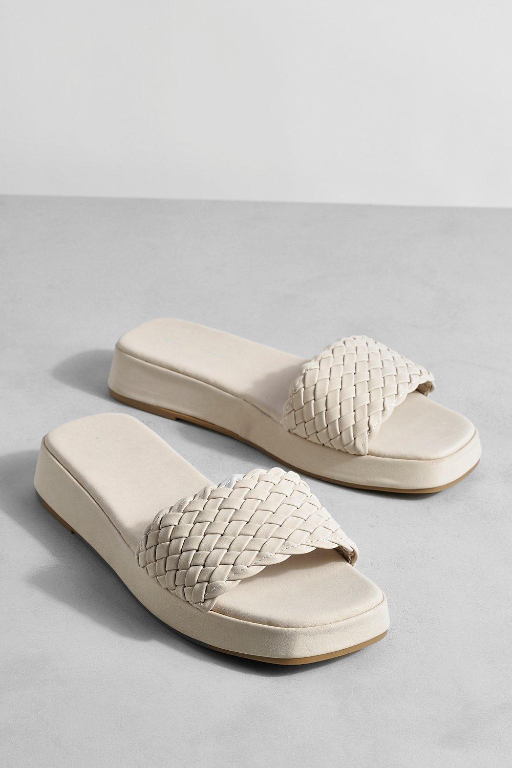 Chunky Woven Detail Platform Sandals