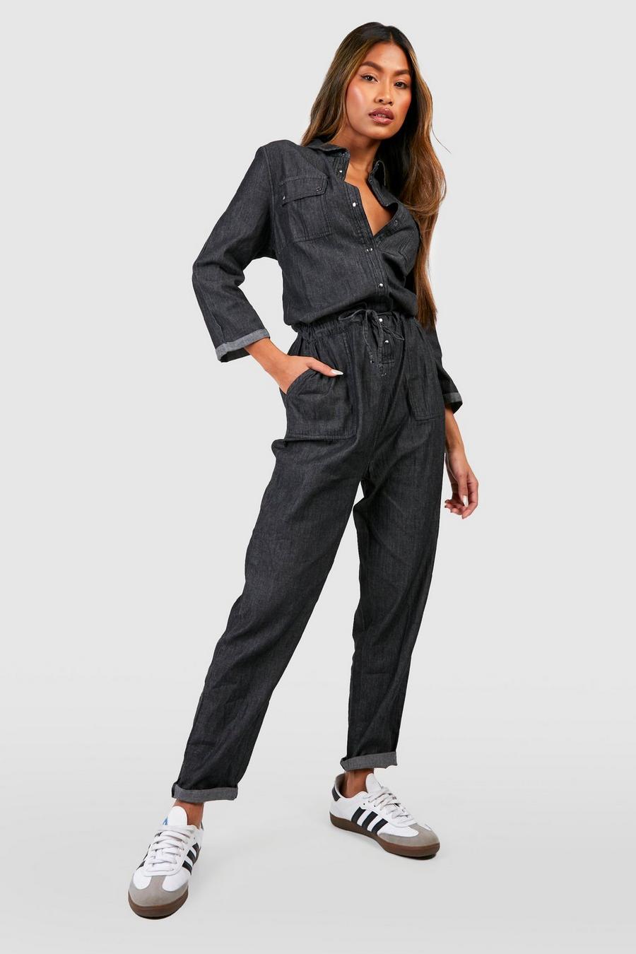 Black Chambray Denim Overall image number 1