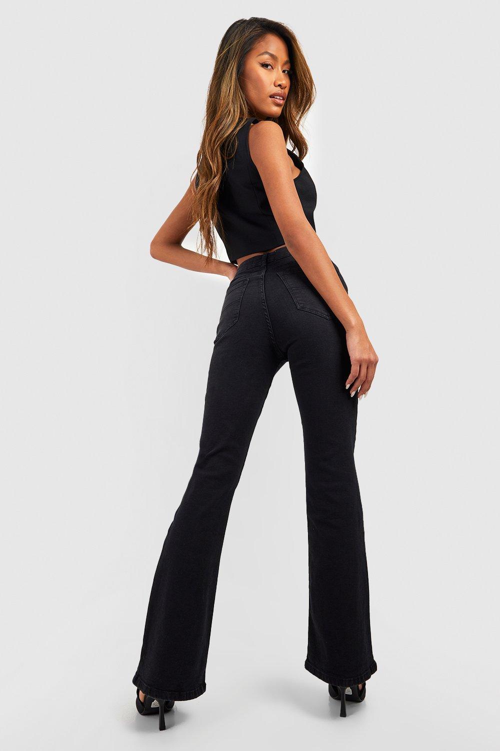 High Waisted Stretch Denim Flares