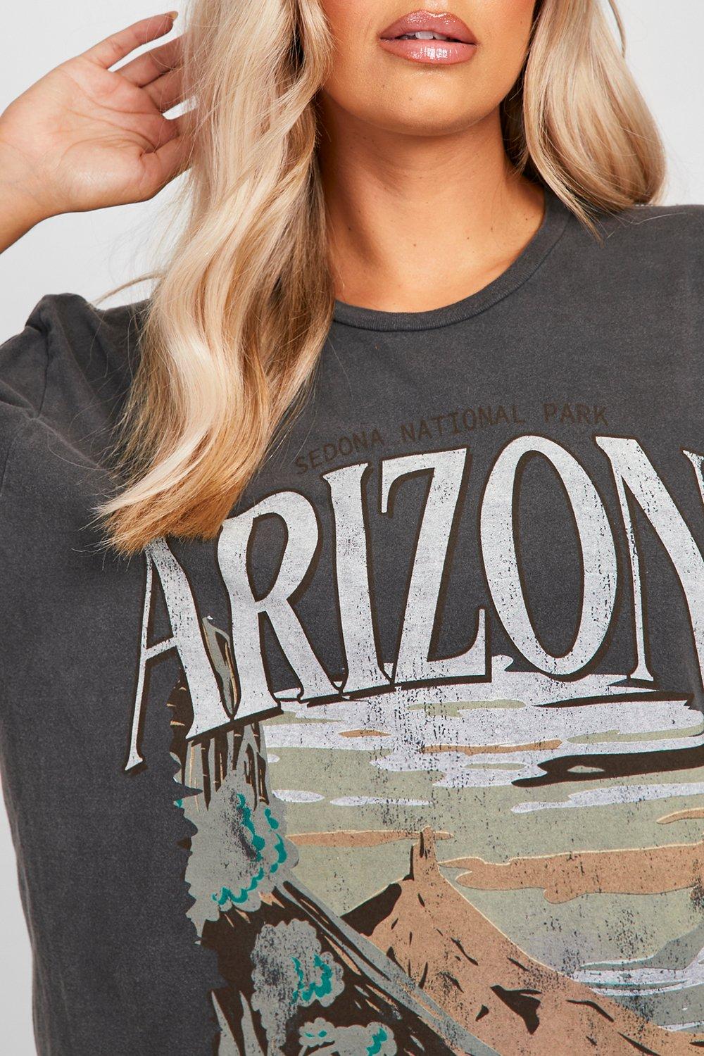 Plus Arizona Washed Oversized T-Shirt | boohoo