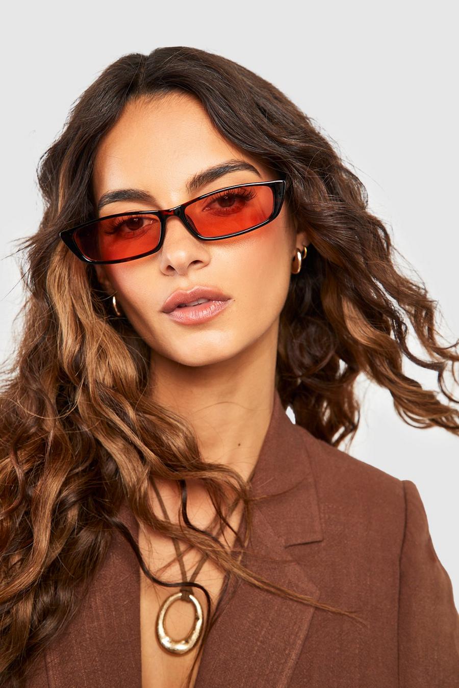 Brown marrón Skinny Lense Sports Sunglasses 
