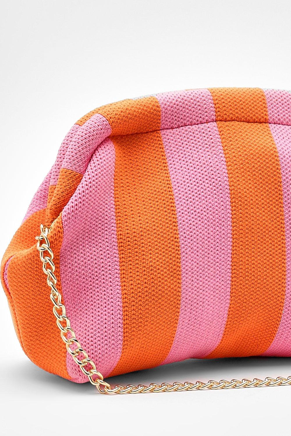 Stripe Slouchy Clutch Bag