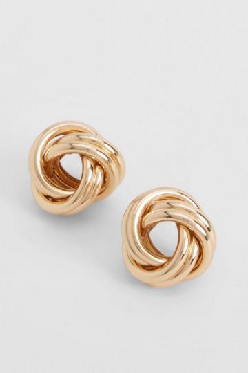 Knot Detail Stud Earrings gold