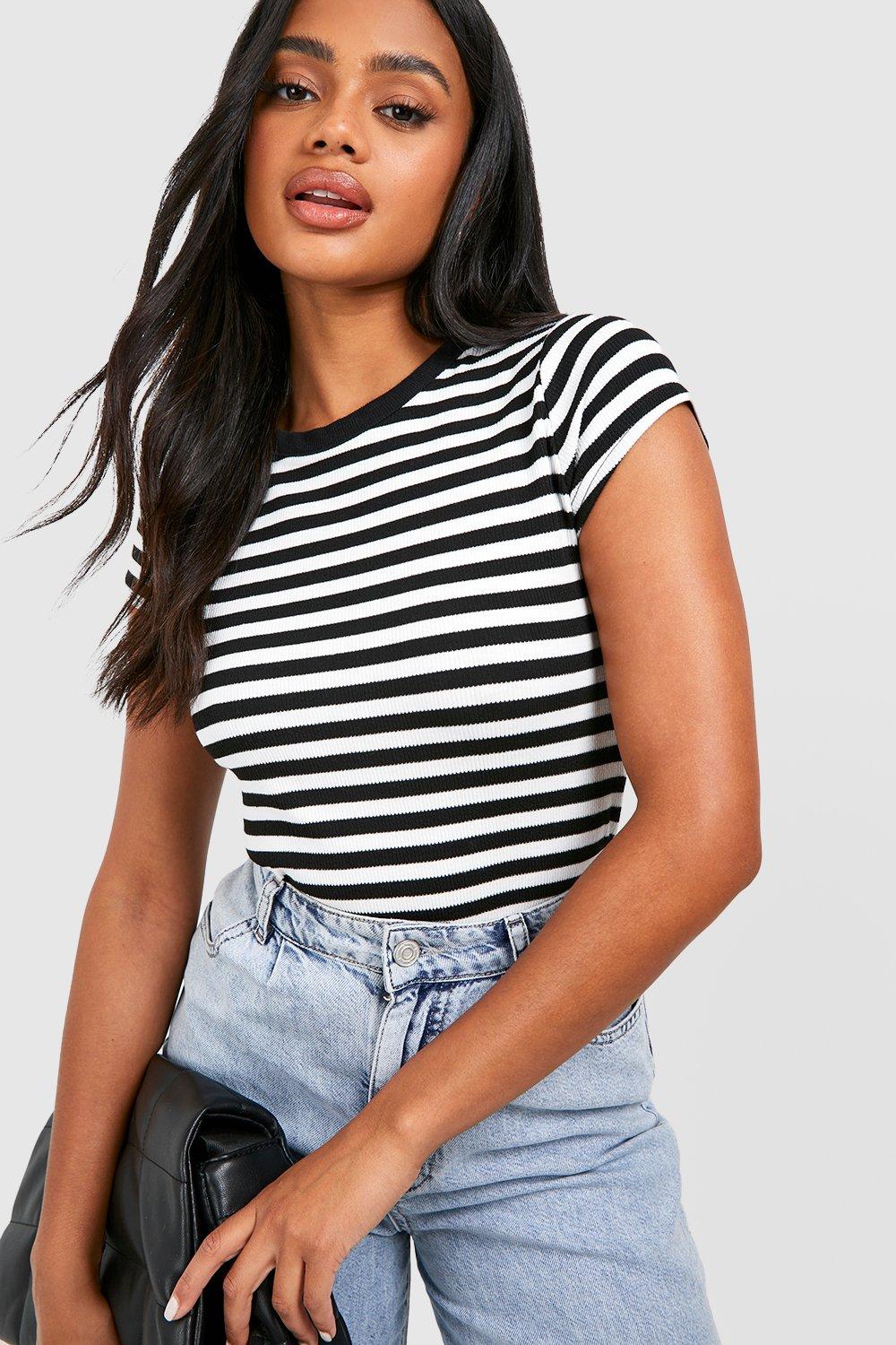 women's white cap sleeve t shirt