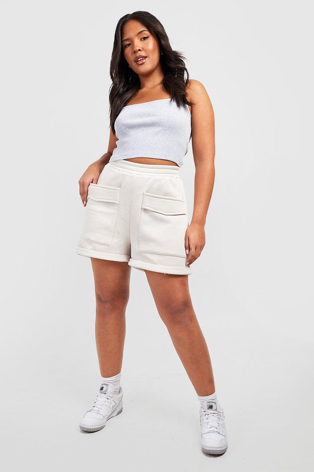 Plus Double Pocket Cargo Jogger Short boohoo