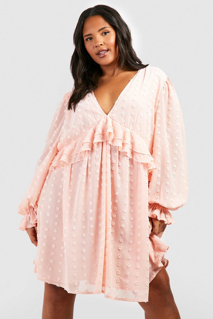 Grande taille - Robe à volants, Blush image number 1