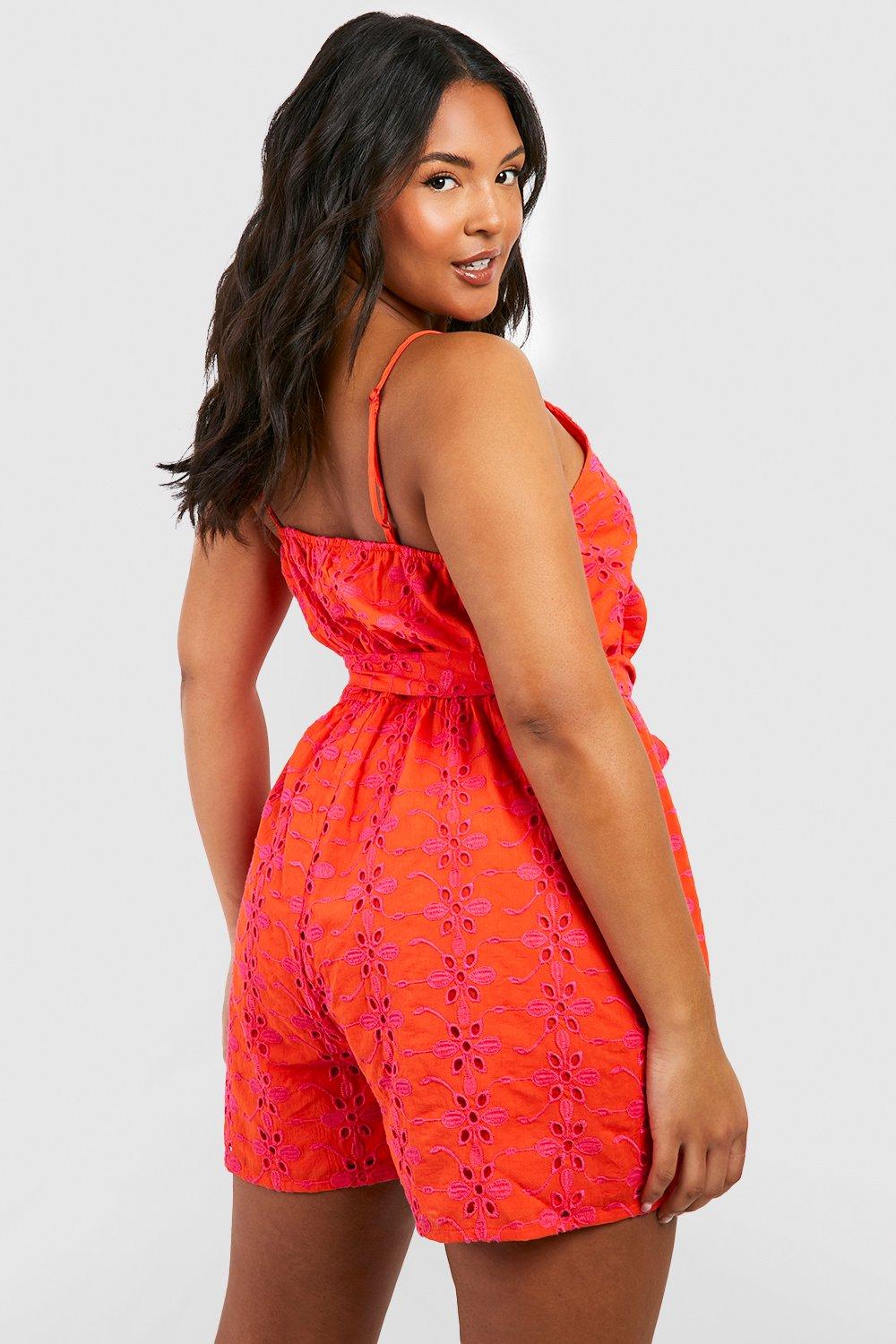 Plus size hotsell orange romper