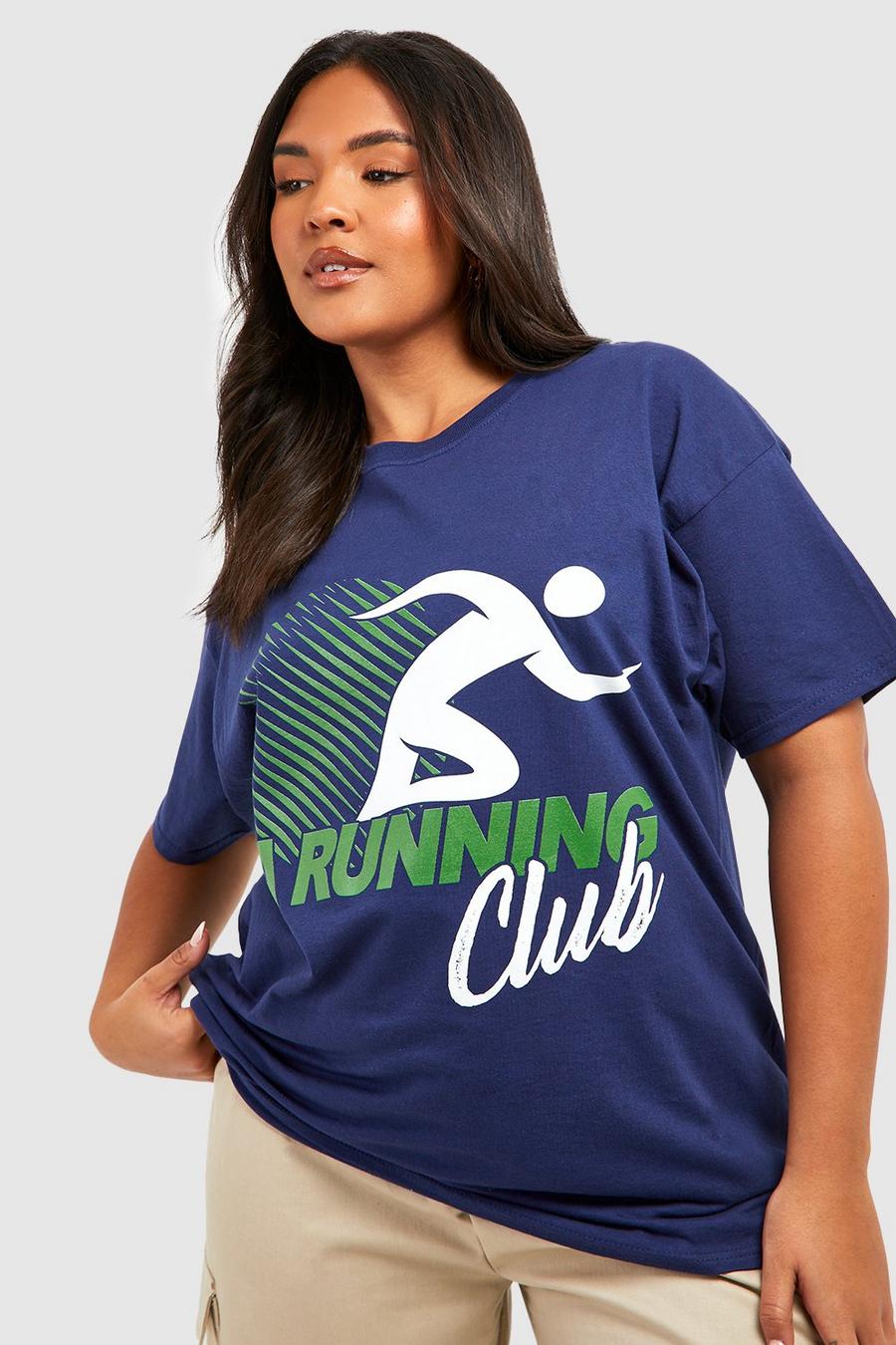 Navy Plus La Running Club Oversized T-shirt image number 1