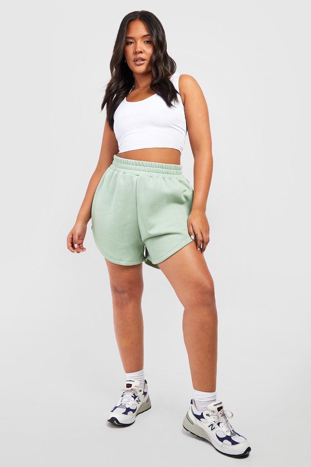 Plus Dipper Hem Track Pants Short