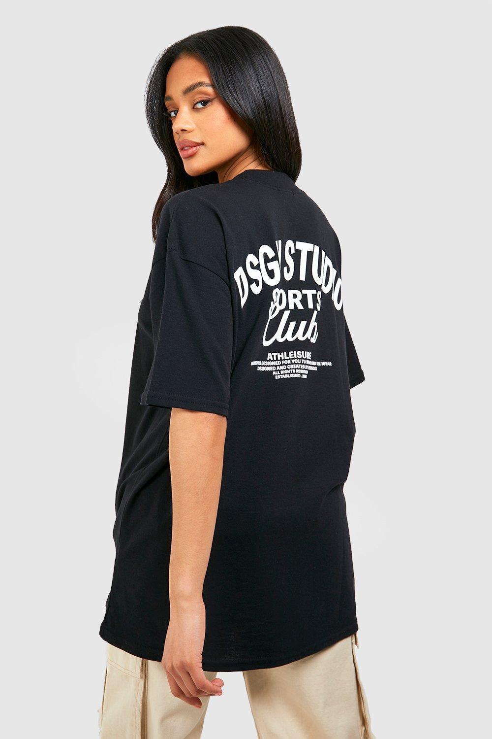 Dsgn Studio Sports Club Slogan Oversized T-Shirt | boohoo USA