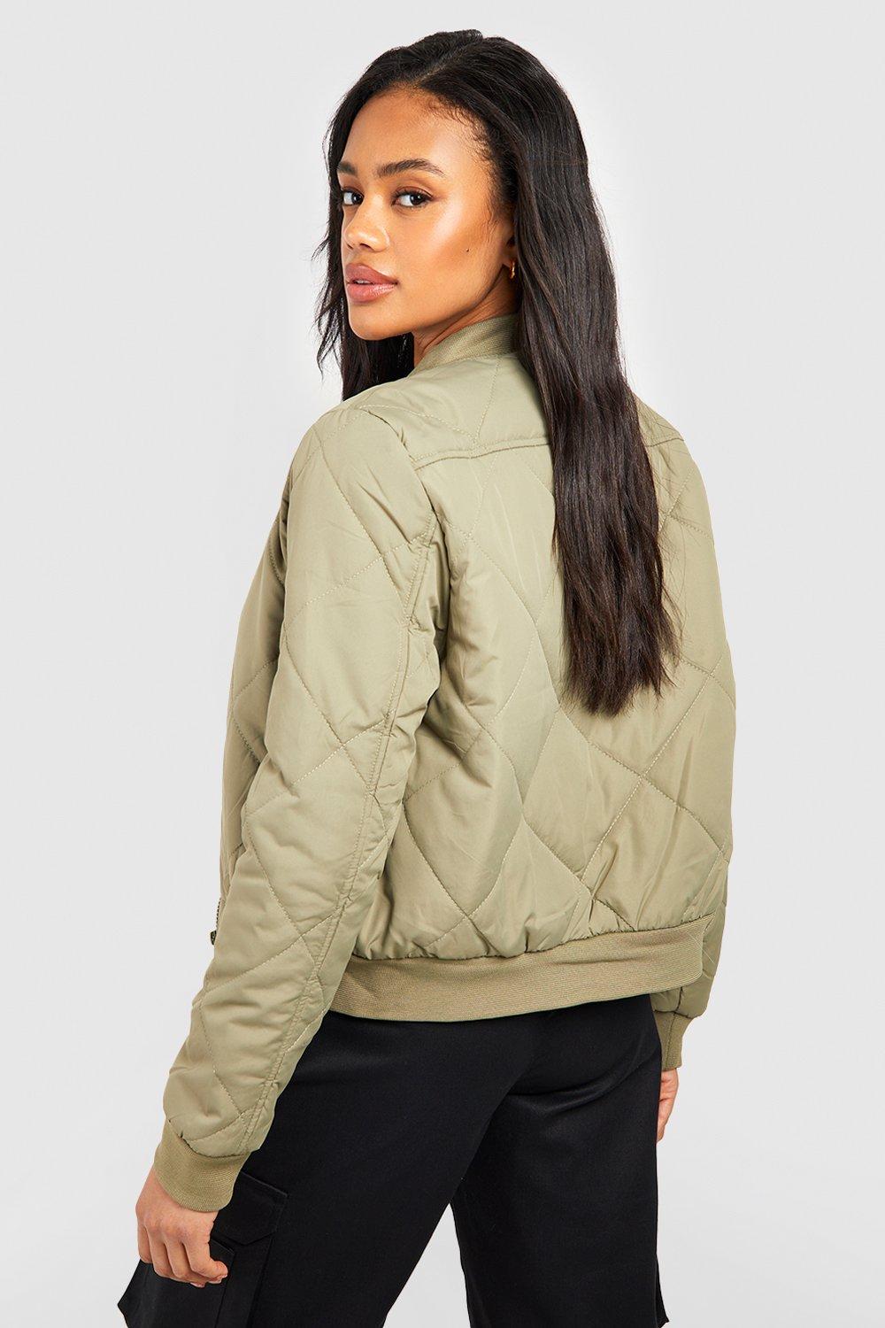 Women\'s Diamond Quilted Bomber Jacket | Boohoo UK | Jacken