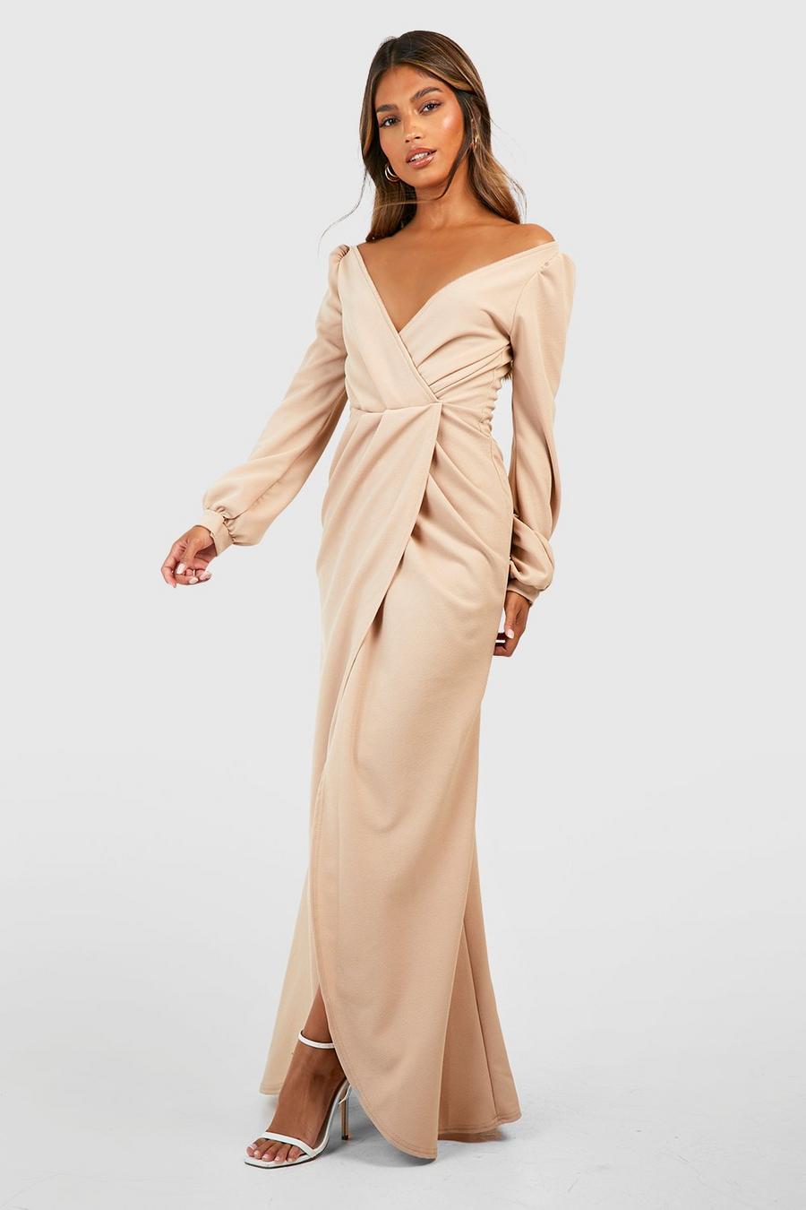 Stone Off The Shoulder Wrap Maxi Dress image number 1