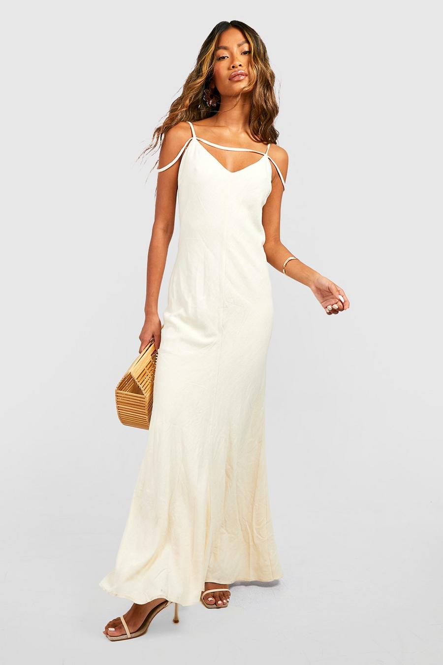 Cream blanc Strap Detail Maxi Dress