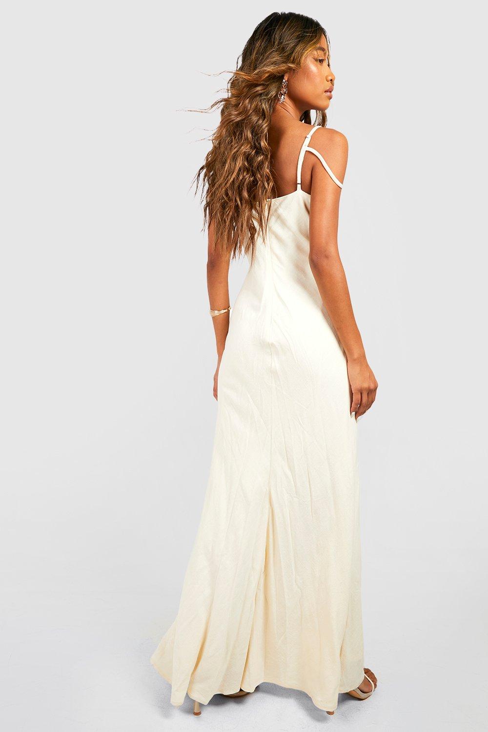 Boohoo white hot sale maxi dress