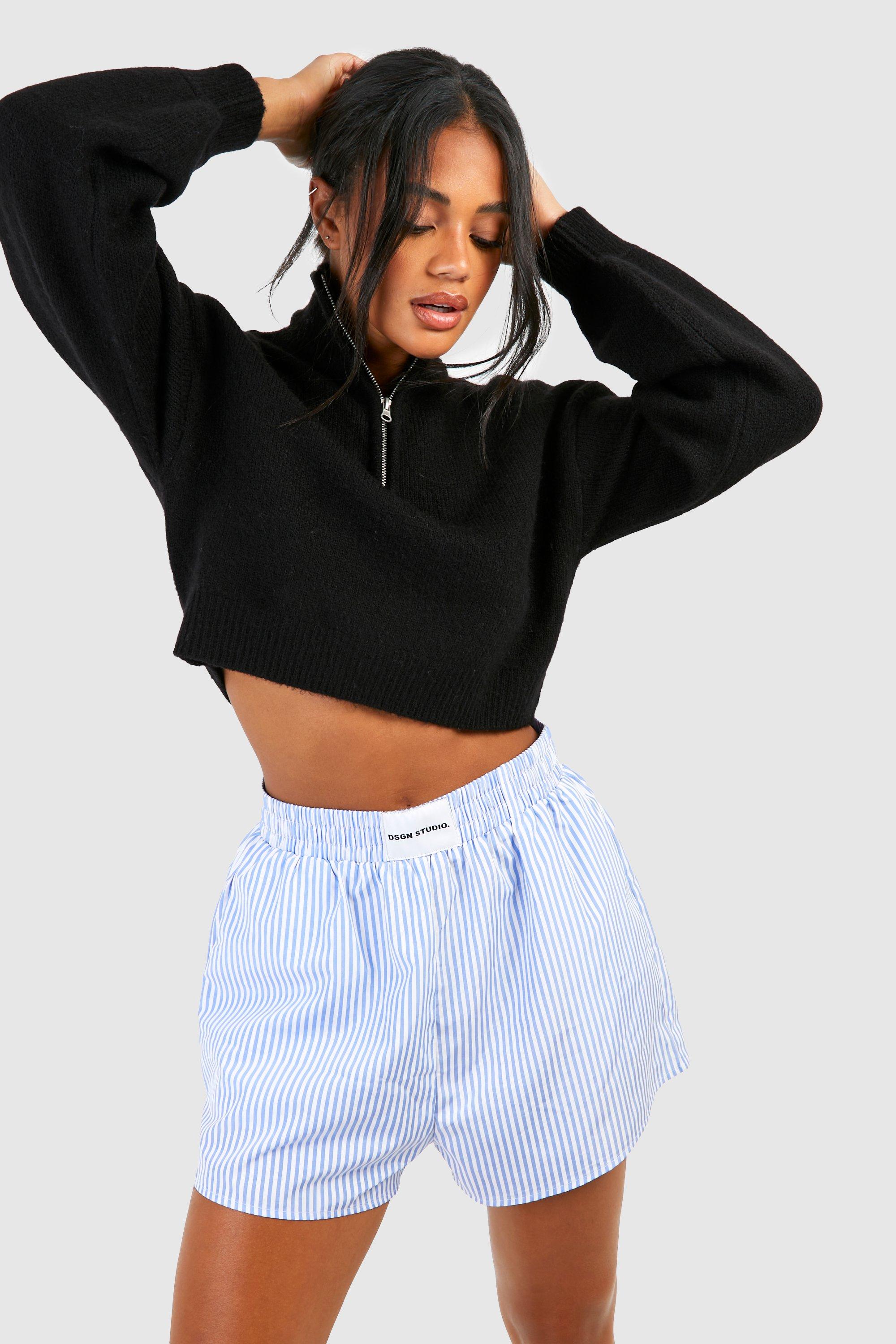 Soft Knit Half Zip Crop Jumper