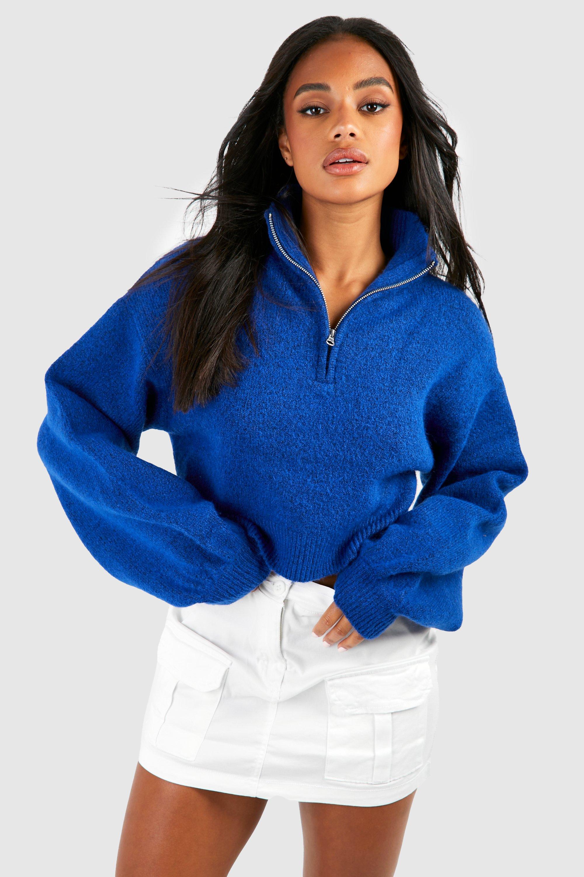 Half zip shop cropped jumper