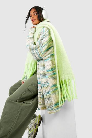 Green Marl Oversized Boyfriend Cardigan