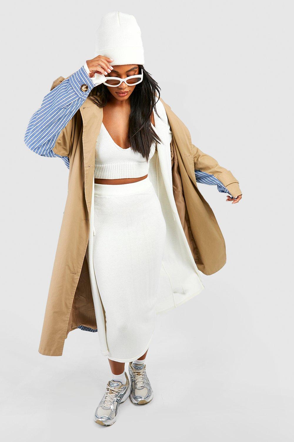 Long cardigan with clearance skirt