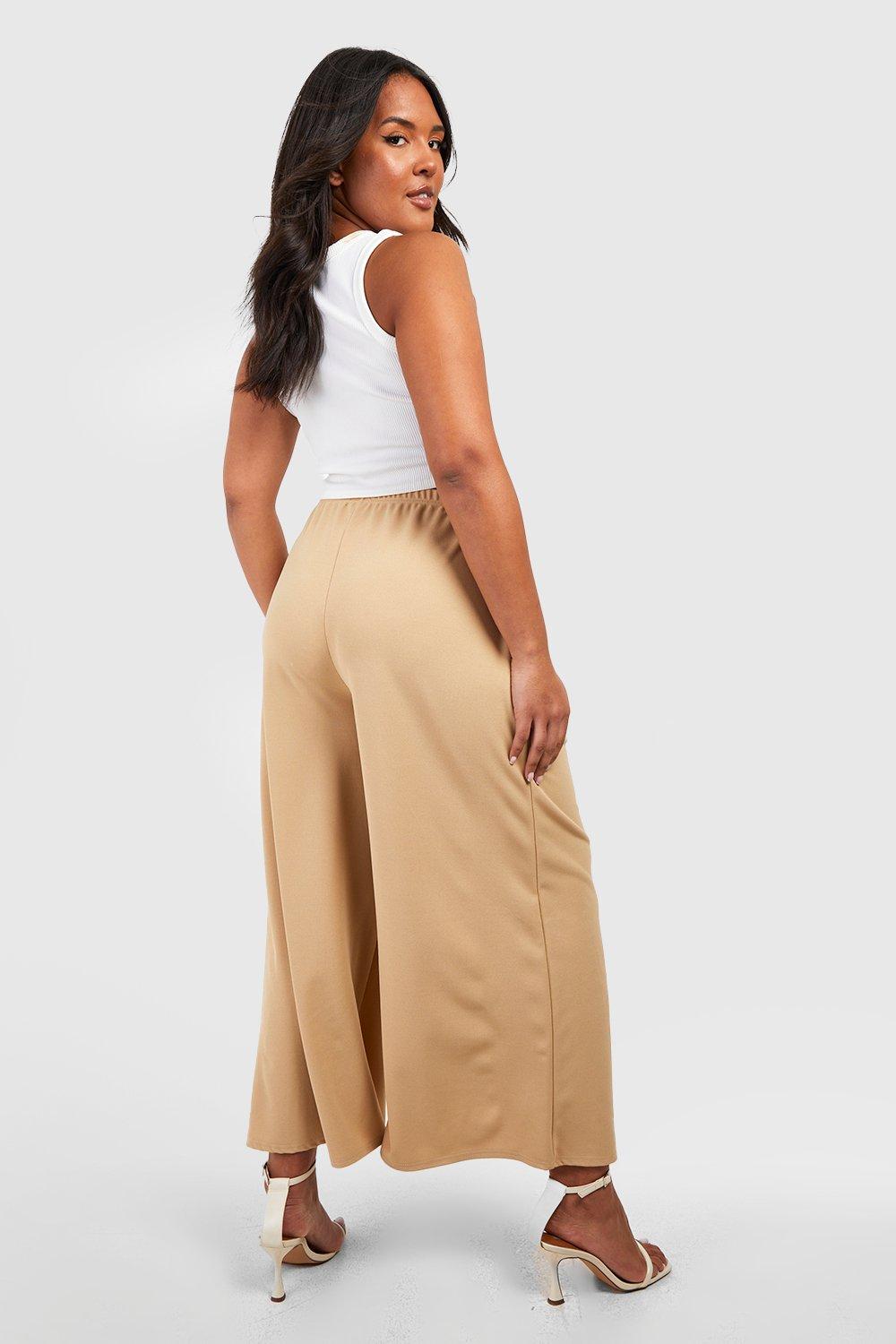 Plus Crepe Belted Culotte Trousers