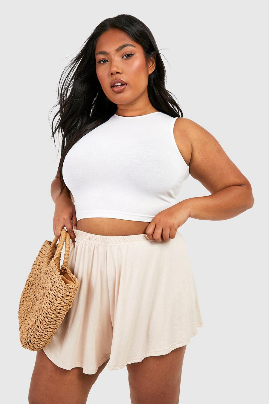 Stone Plus Jersey Knit Flowy Shorts image number 1