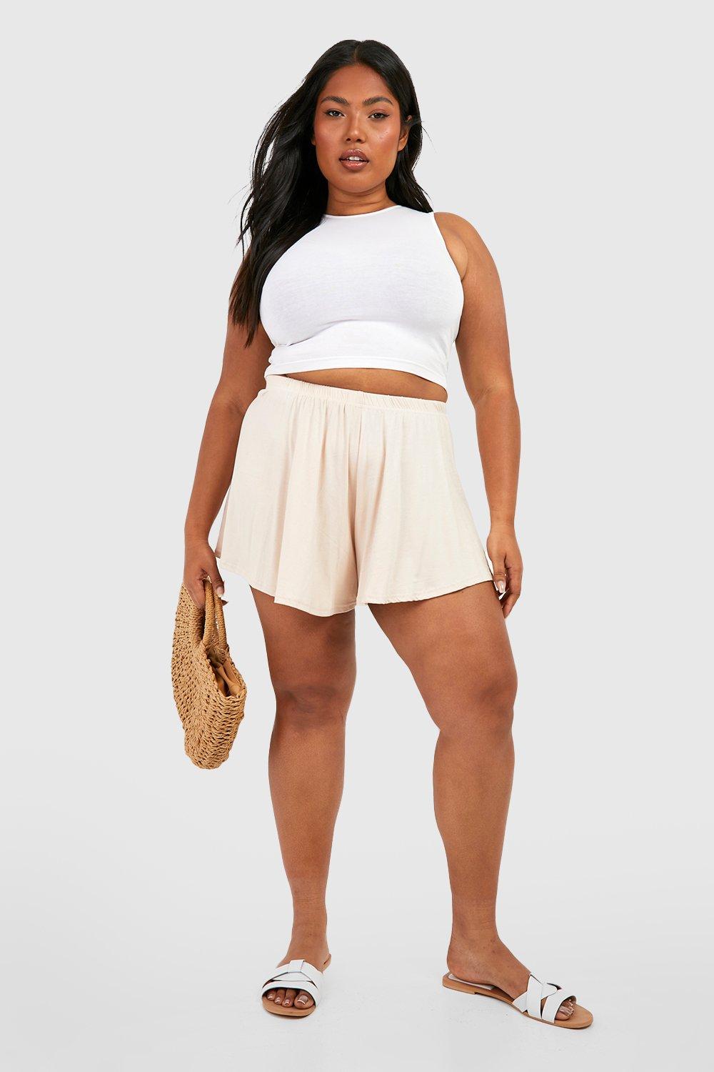 Plus size sale jersey shorts