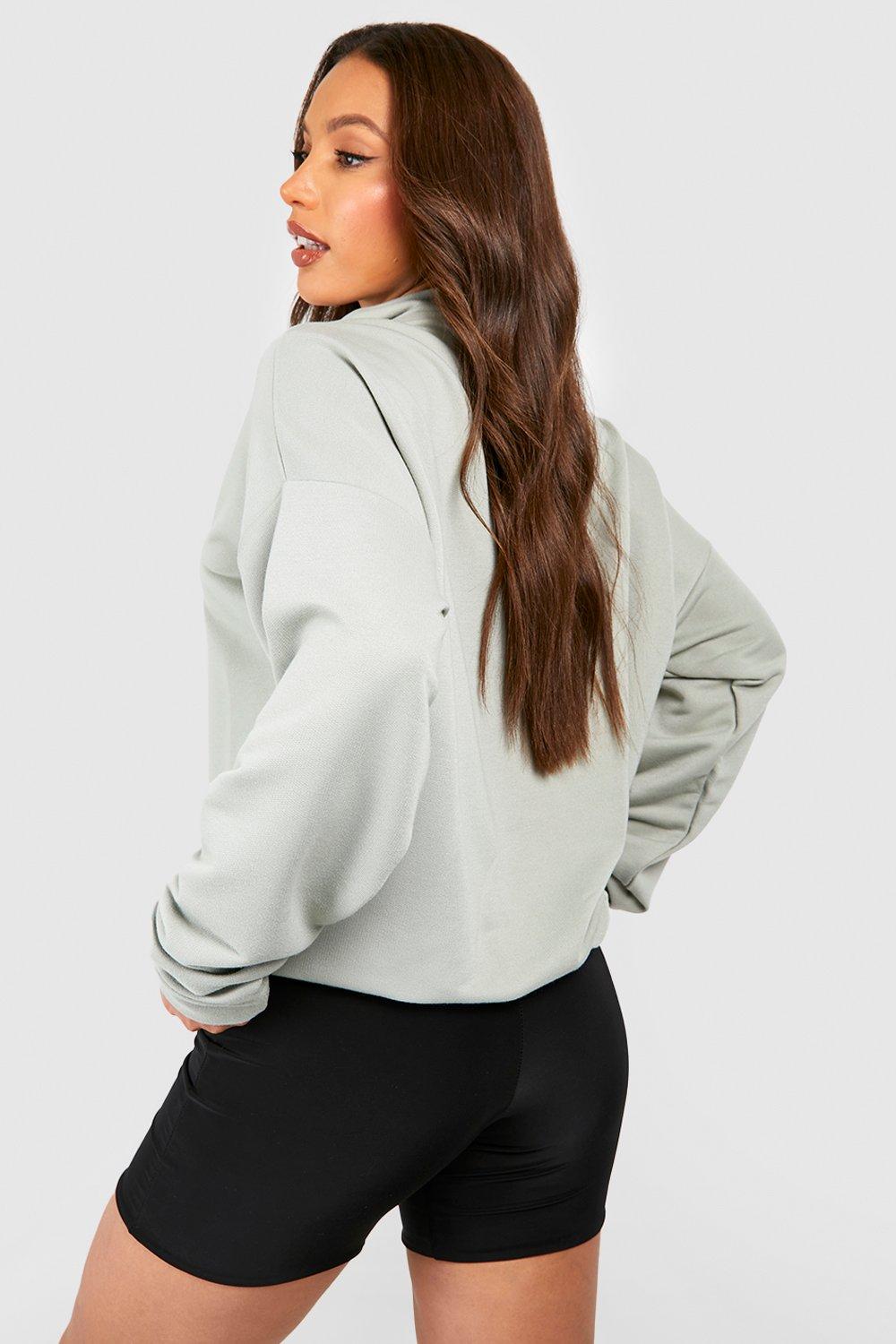 Tall Plain Half Zip Sweatshirt boohoo