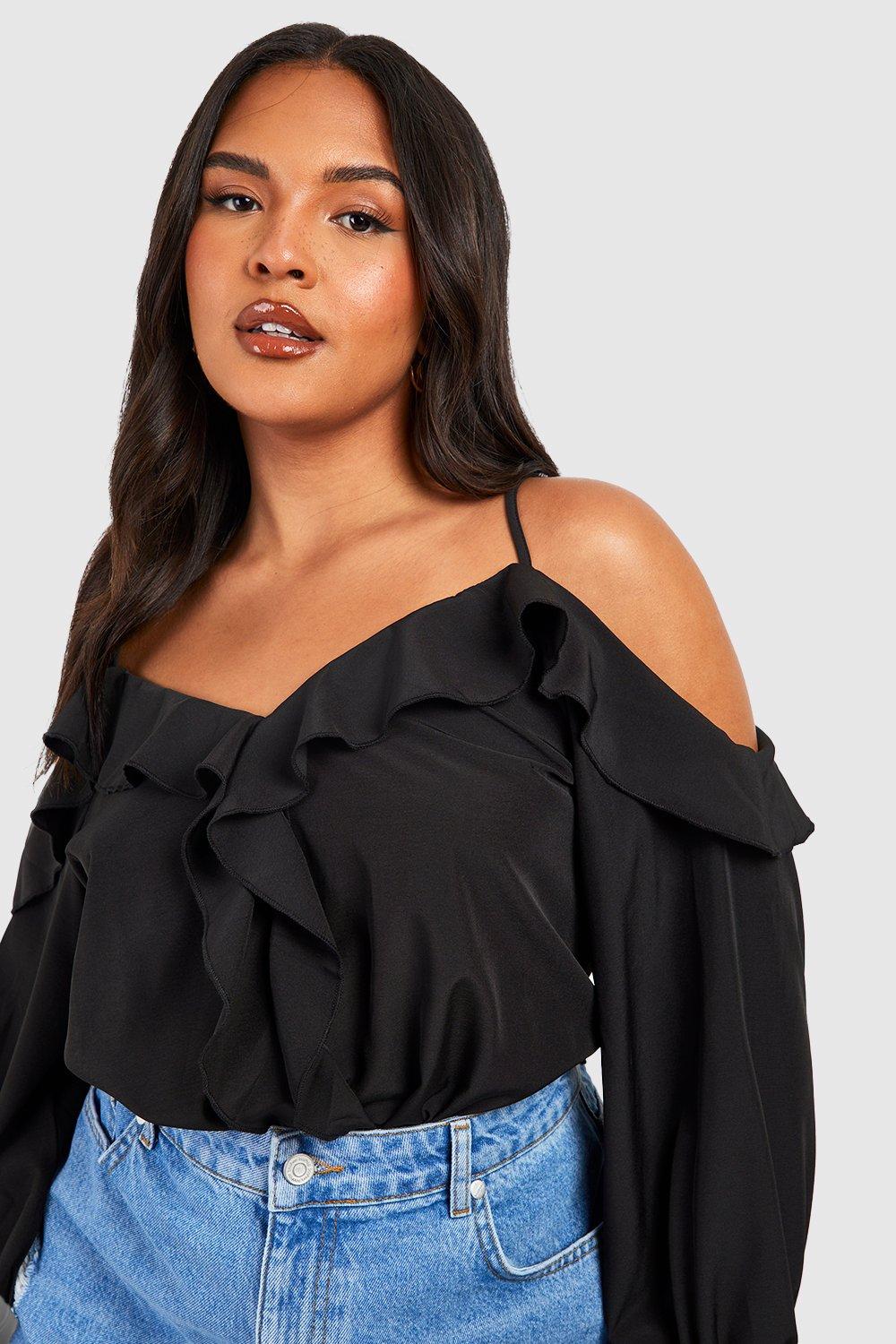 Plus size cold discount shoulder