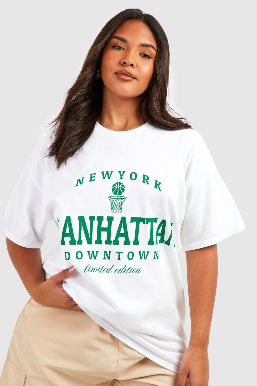 Camiseta Plus con estampado de Manhattan, Green gerde