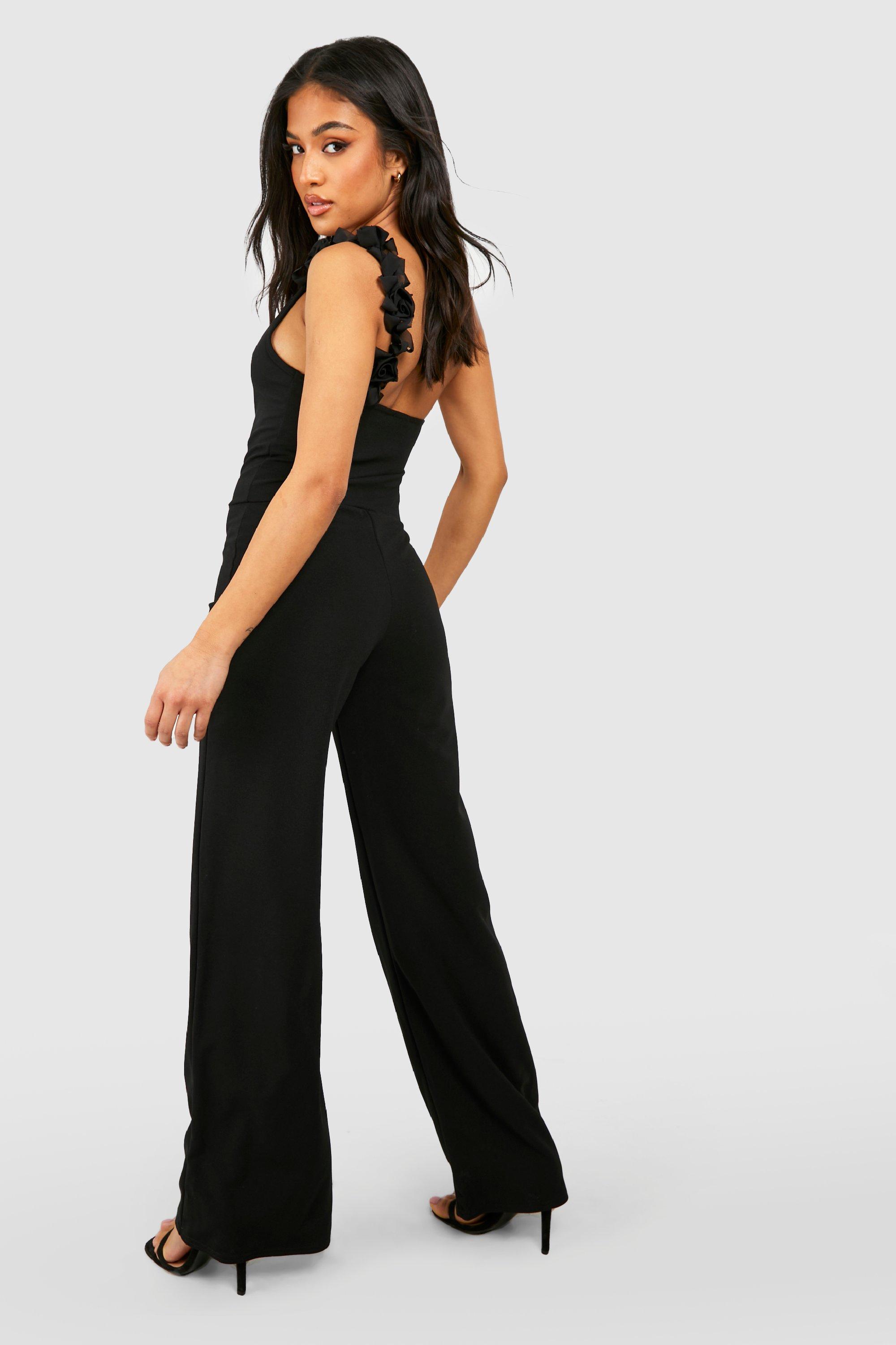 Petite Corsage Trim Wide Leg Jumpsuit