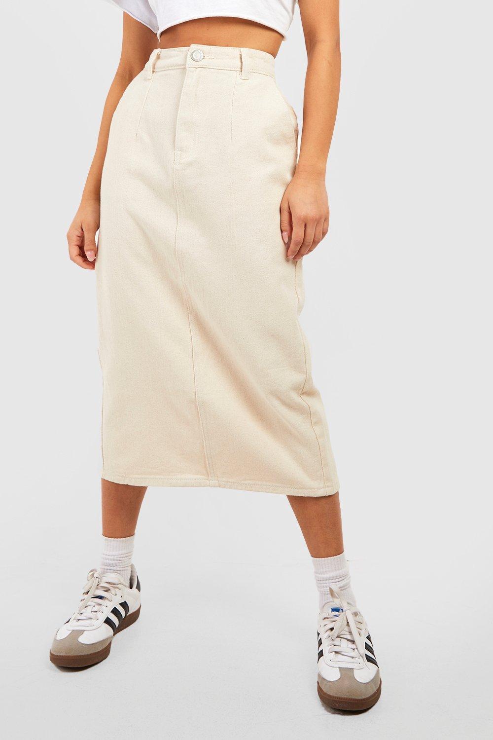 White denim best sale midi skirt uk