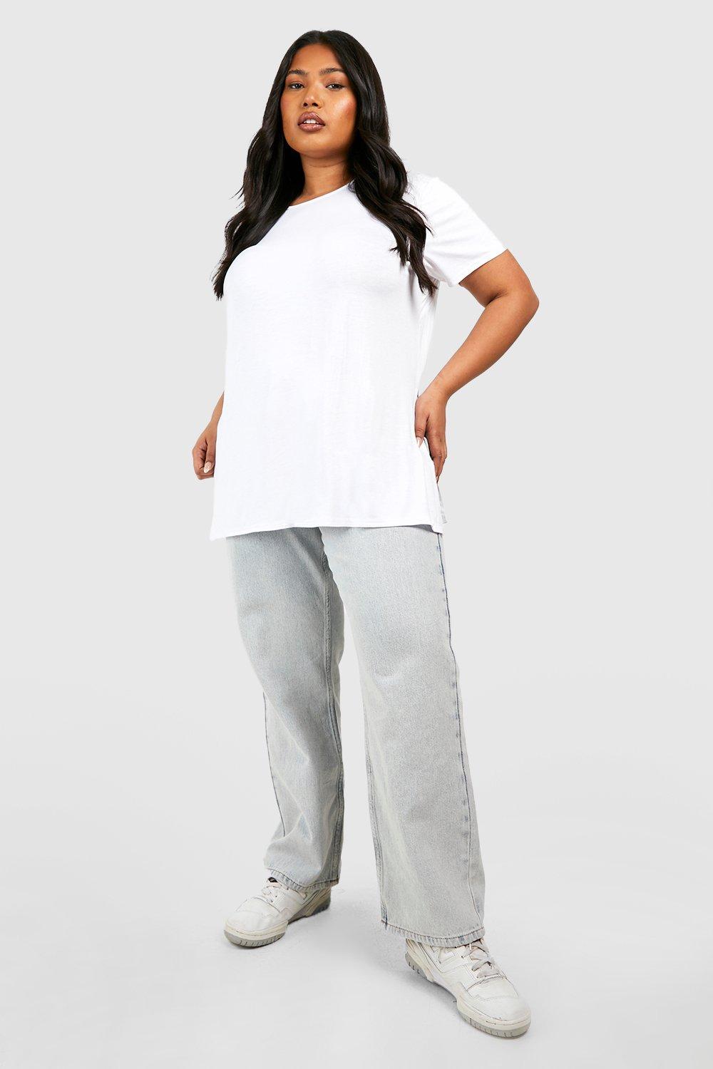 Grande taille T shirt long fendu boohoo FR