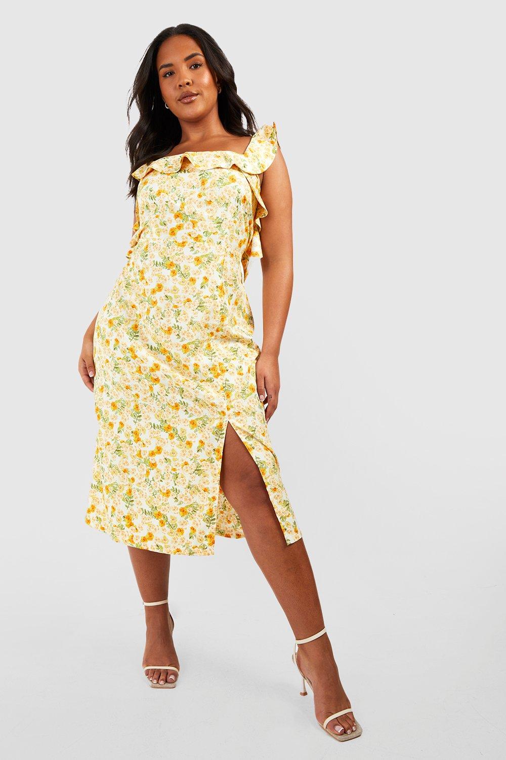 Robe jaune boohoo new arrivals
