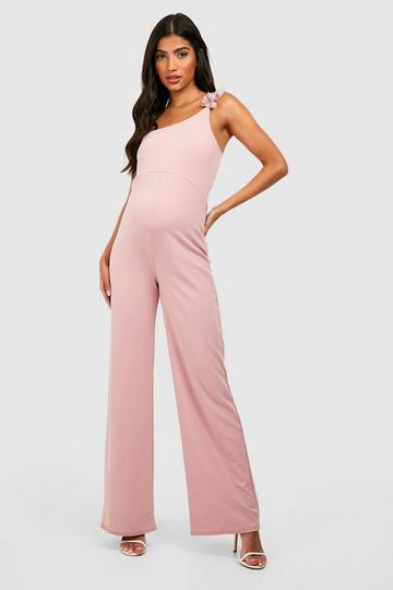 Zwangerschap Wide Leg Jumpsuit Met Corsage Zoom blush