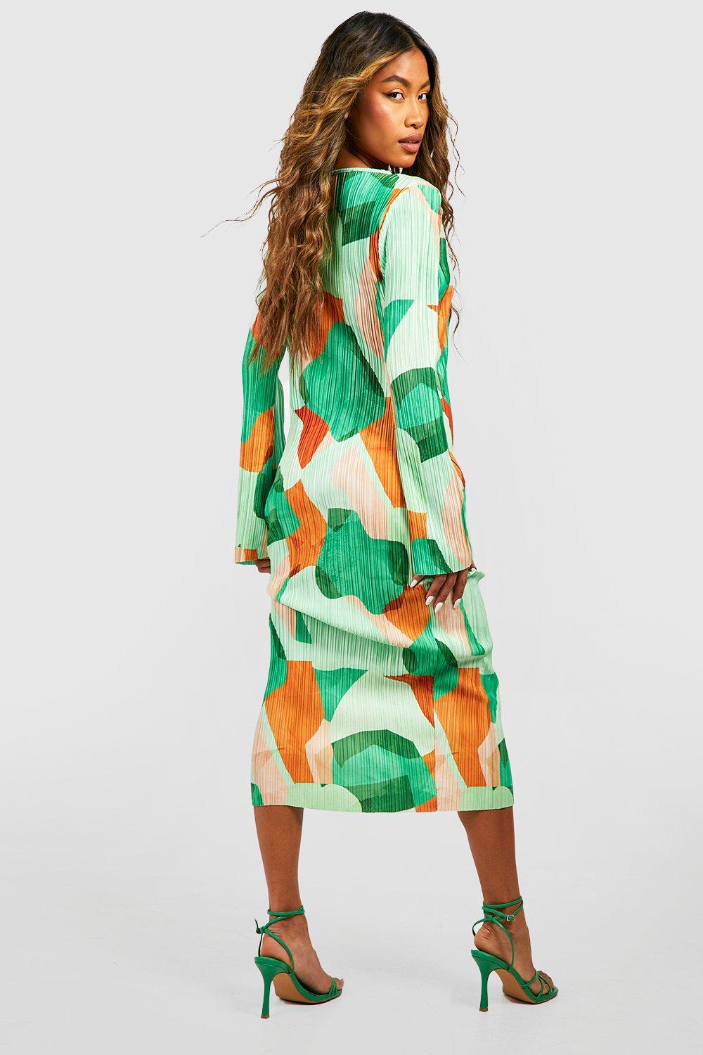 Boohoo green hotsell midi dress