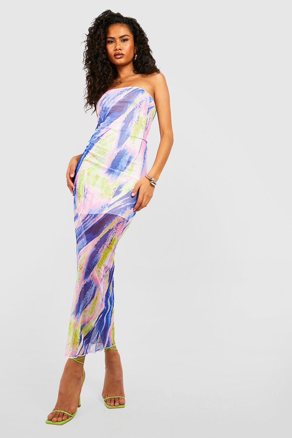 Boohoo bandeau hotsell maxi dress