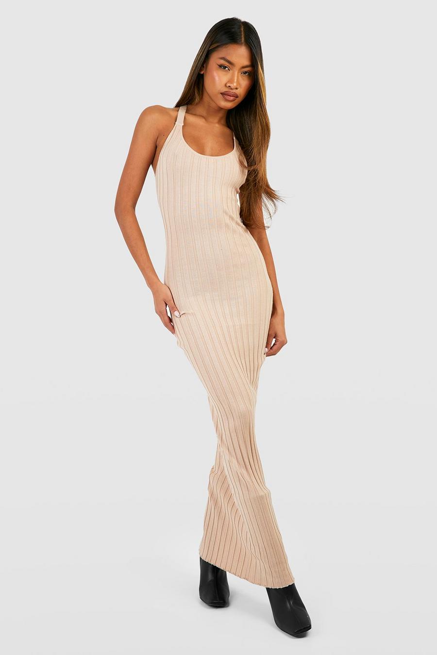 Stone Wide Rib Knitted Maxi Dress image number 1
