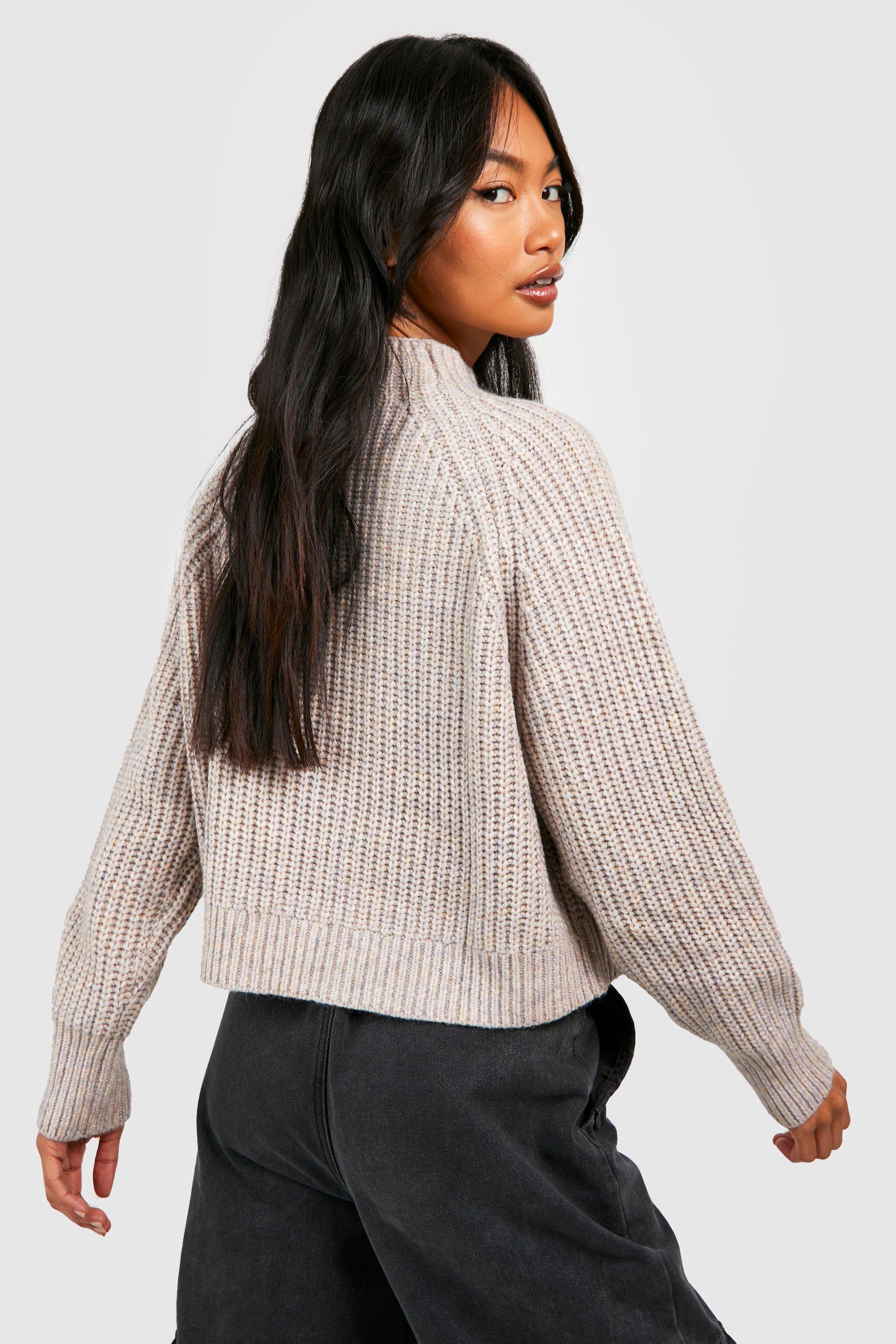 Marl Yarn High Neck Sweater