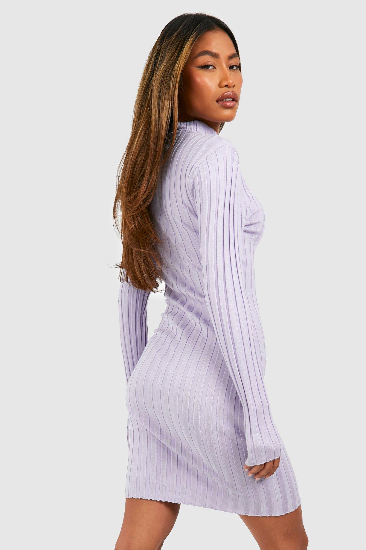 Stasny Mini Dress in Mix Space Dye Knit Lilac