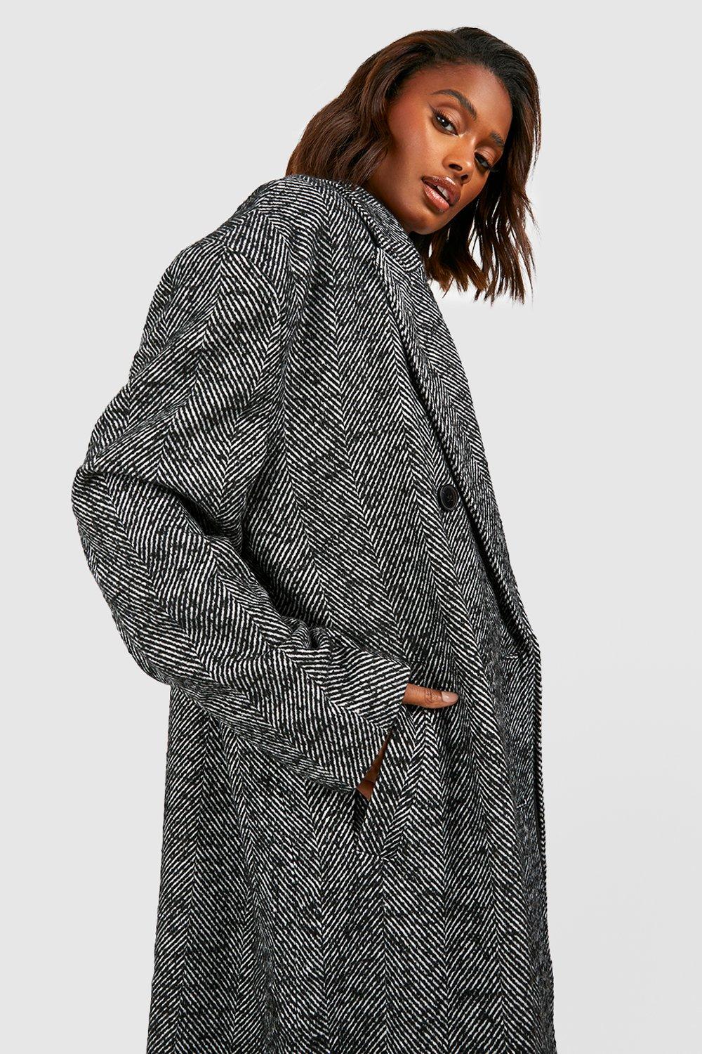 Ladies cheap herringbone coat