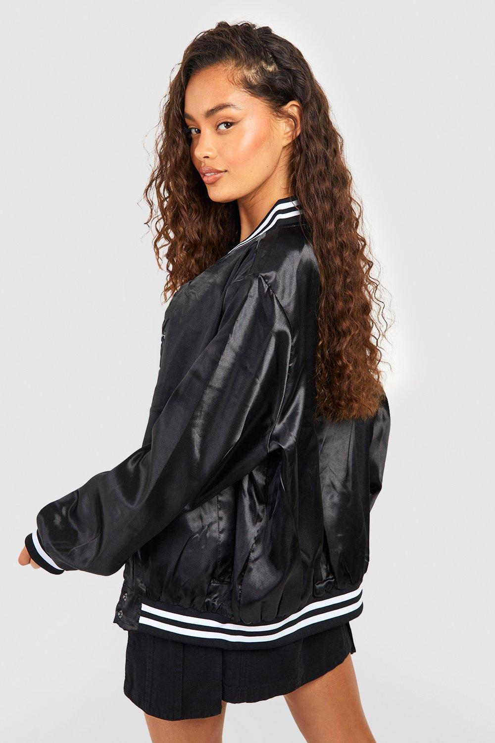 Stripes Dont Come Easy II Satin Reversible Bomber Jacket – BlaCk