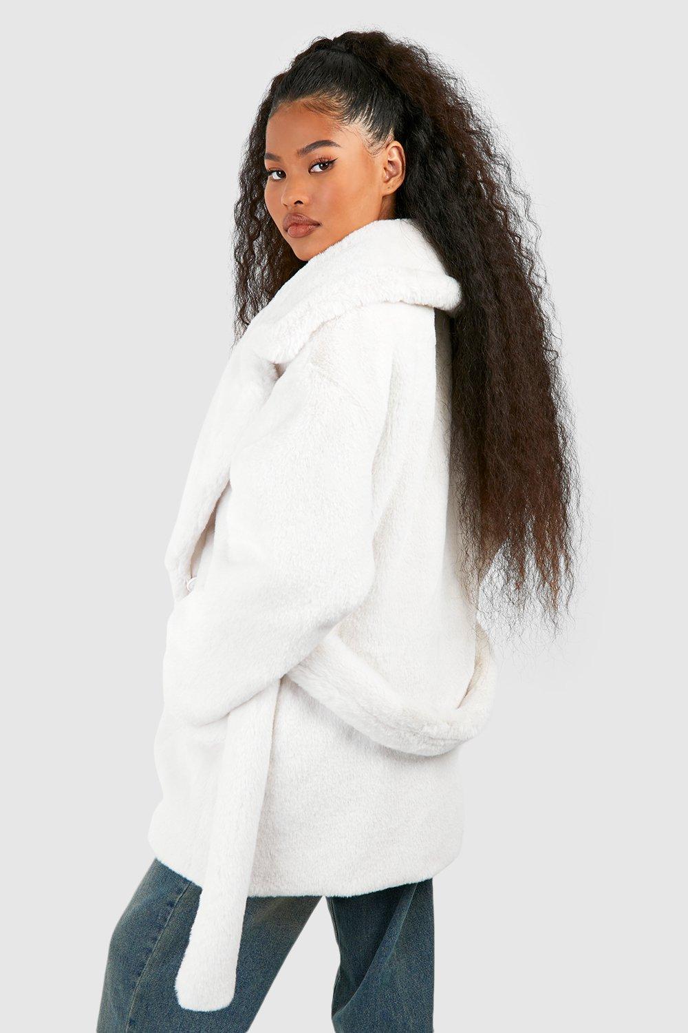 Boohoo fur hot sale coat