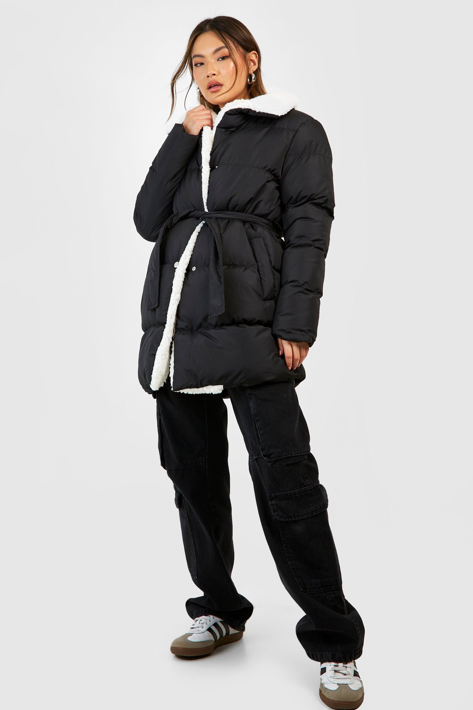 Plush wrap store puffer jacket