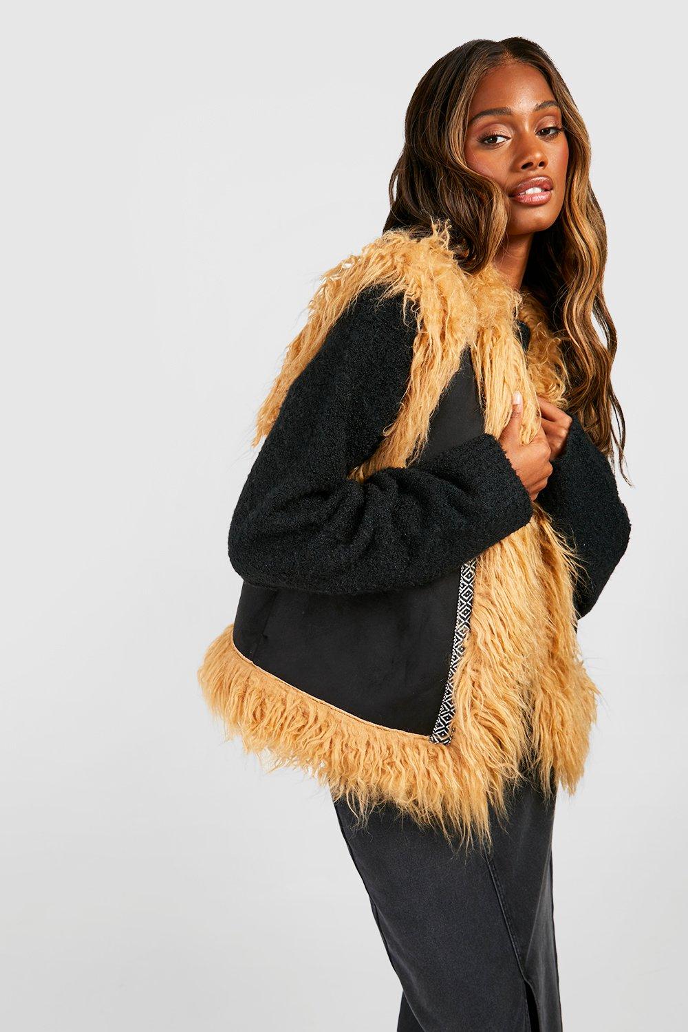 Fur on sale trimmed gilet