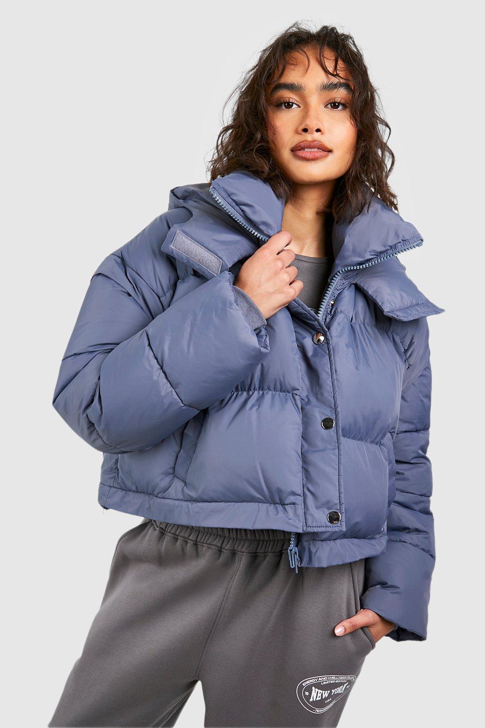 Ladies blue cheap puffer jacket