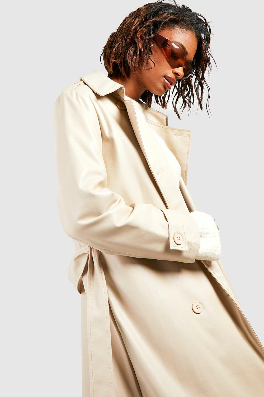 Long cream trench outlet coat