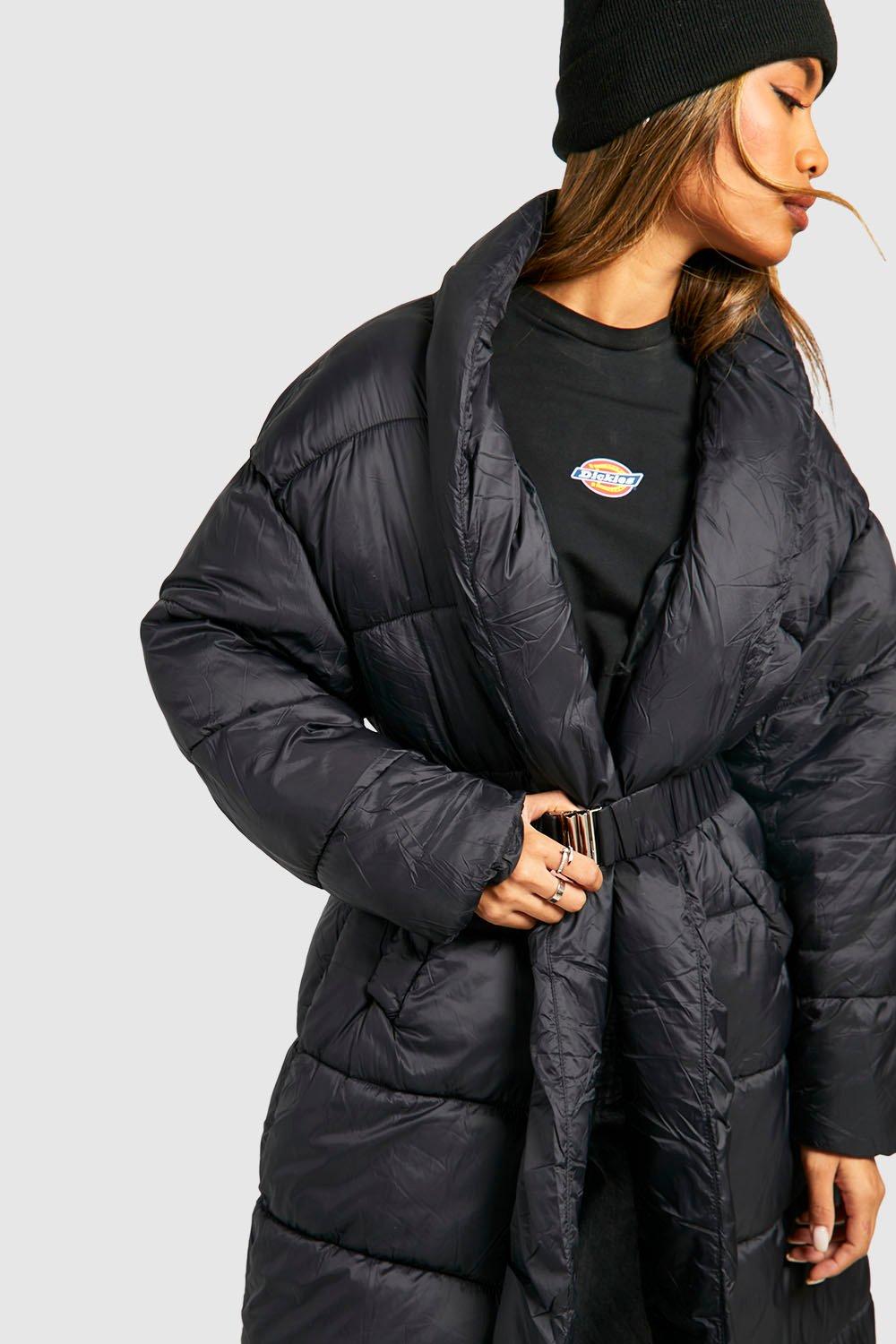 Black puffer sale coat boohoo