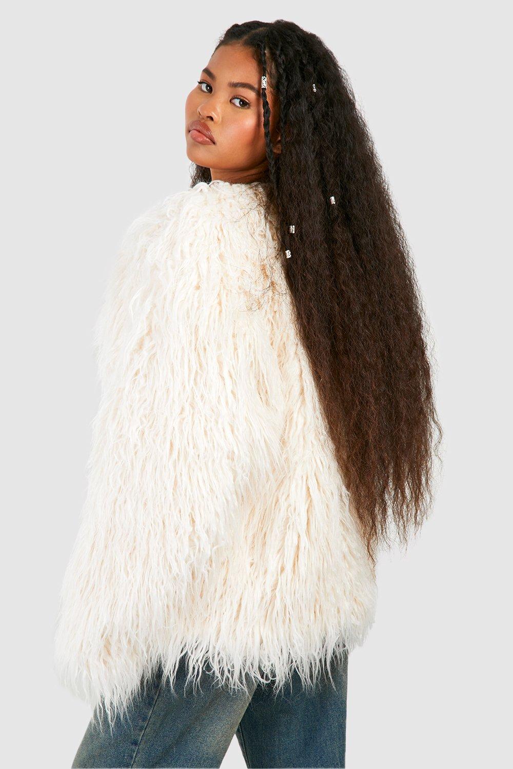 Boohoo mongolian fur on sale coat